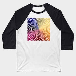 Optical Illusion Angle Gradient on White Baseball T-Shirt